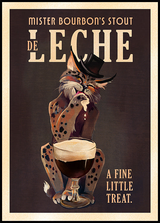 Bourbon De Leche Guinnessi stiilis kassikunsti plakat