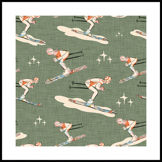 Ziemas sporta veidi Retro Vintage Ski Blue.png (JAUNS)