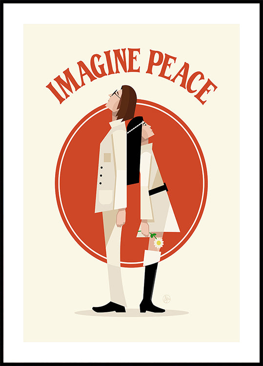 Plakatas „Imagine Peace Minimalist“.
