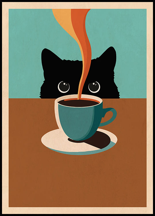 Cat &amp; Coffee Plakat