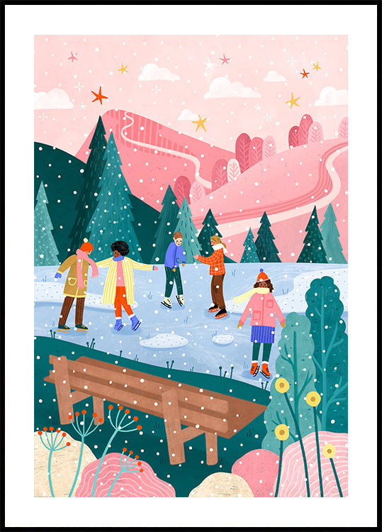 Cilvēku slidošanas plakāts