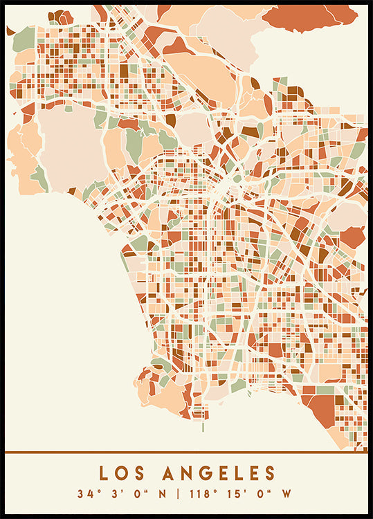 Black Maps Earth Tones 42 Plakat