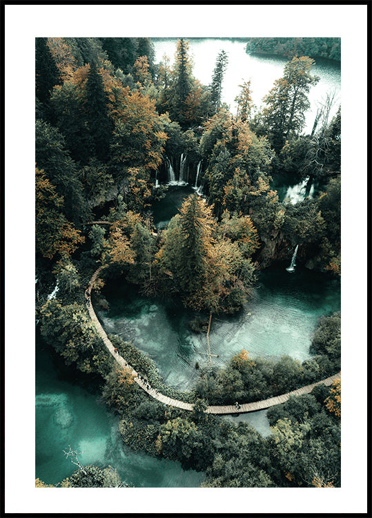 Road Across the Lake in the Forest Plakat - Posterbox.dk