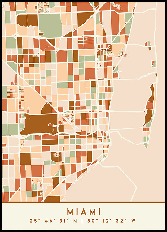 Black Maps Earth Tones 53 Plakat