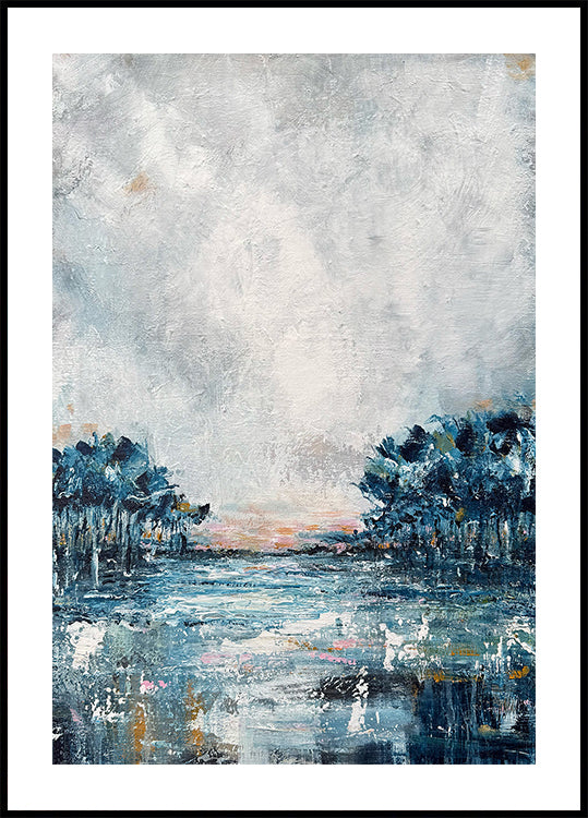 Poster albastru de iarnă