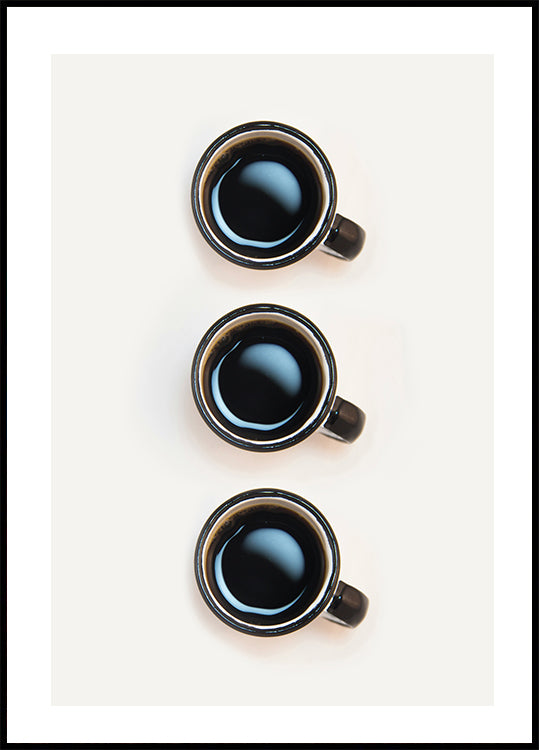 Three Cups Of Coffee Plakat - Posterbox.dk