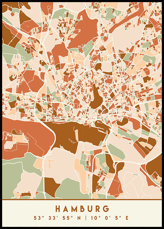 Black Maps Earth Tones 31 Plakat