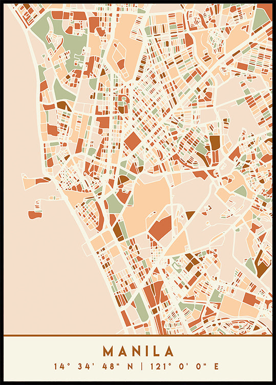 Black Maps Earth Tones 46 Plakat