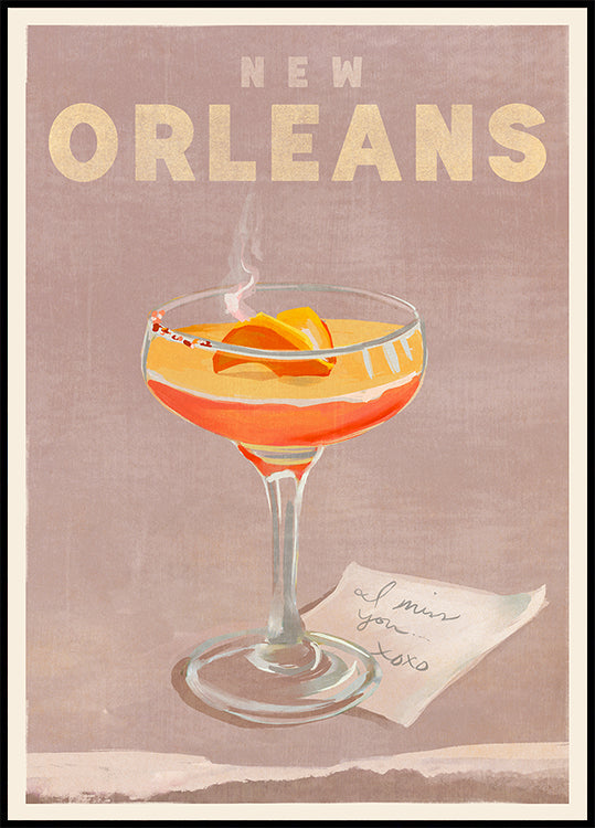 Cestovný plagát na koktail v New Orleans