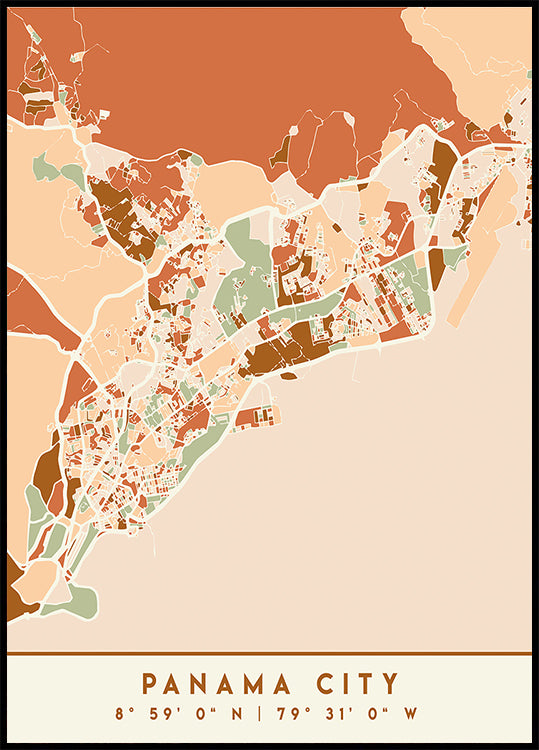 Black Maps Earth Tones 63 Plakat