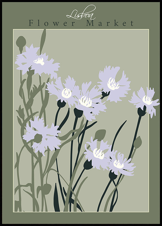 Flower Market Lisboa Cornflower Plakat