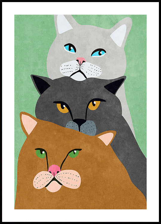 Plagát Cat Trio
