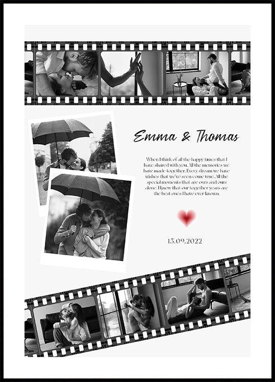 Jubilejas filmu foto kolāžas plakāts