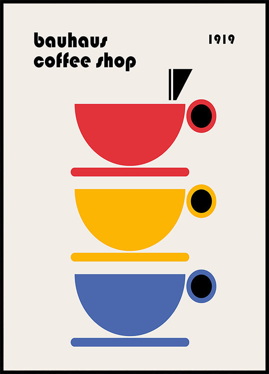 Bauhaus Kaffi Minimalistesch Affiche