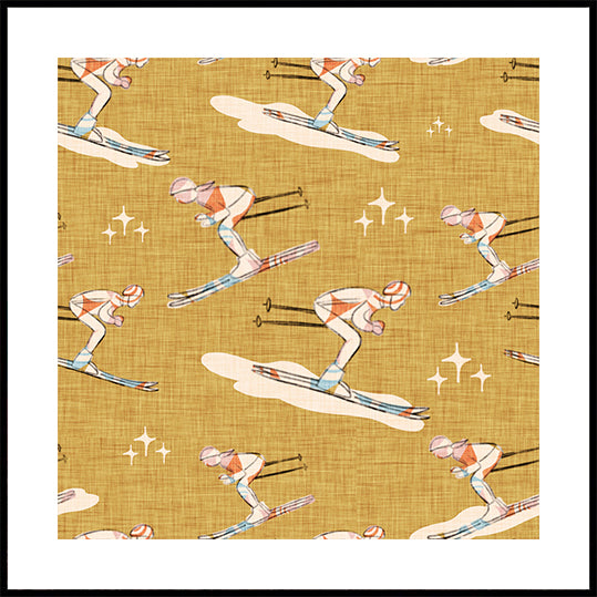 Ziemas sporta veidi Retro Vintage Ski Blue.png (JAUNS)