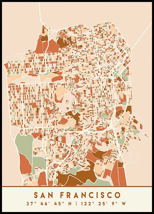 Black Maps Earth Tones 75 Plakat