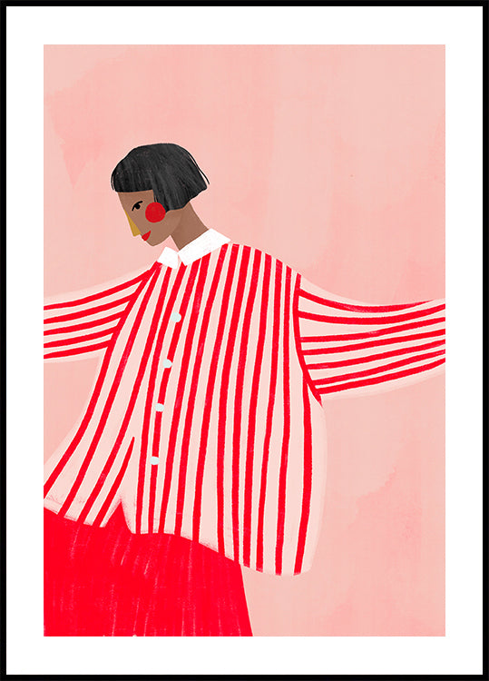 The Woman With the Red Stripes Plakat