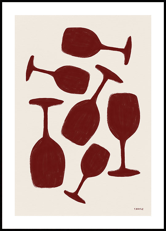 Abstract  Wine Glasses Plakat