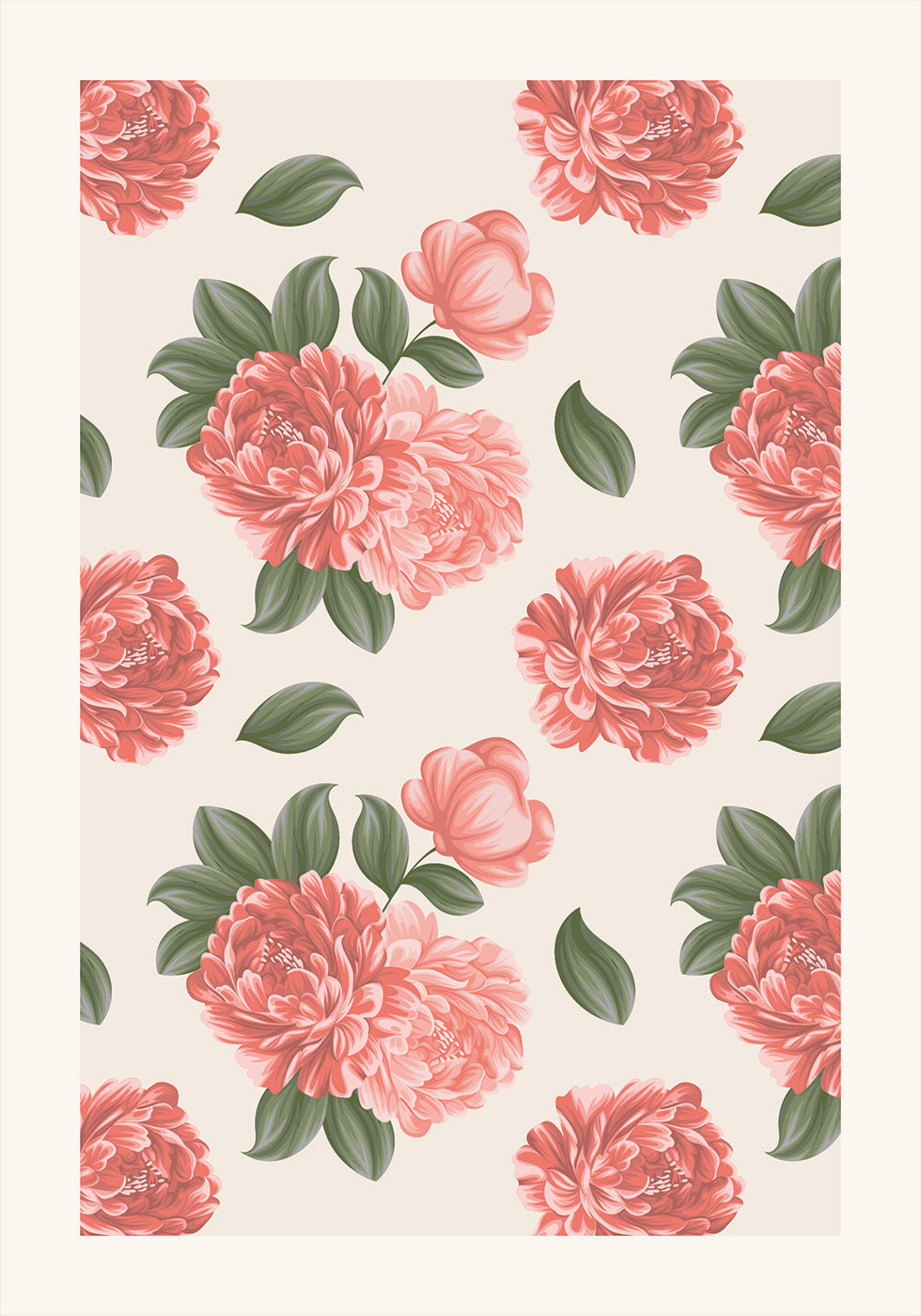 Peony Flowers Plakat - Posterbox.dk