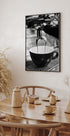 Pouring Espresso Coffee Into a Cup B&W Plakat - Posterbox.dk