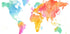 Multicolor Watercolor World Map Plakat - Posterbox.dk
