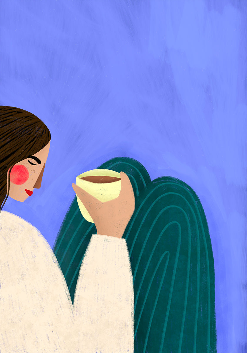 Plagát popíjania kávy