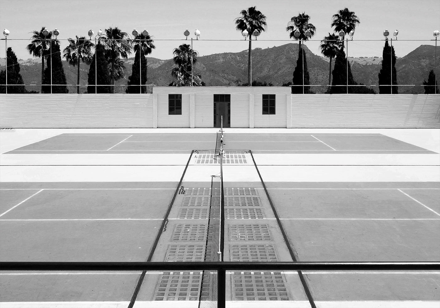 Tennis Court and Palm Trees Plakat - Posterbox.dk