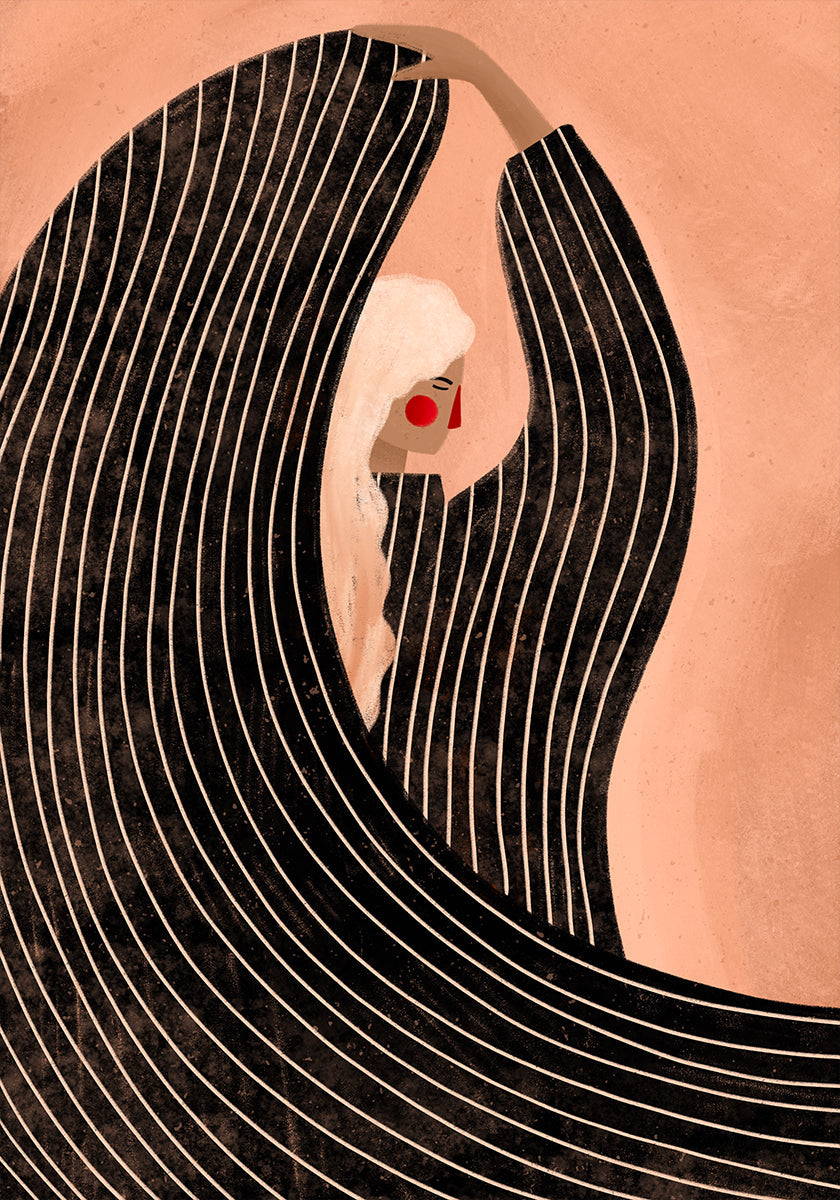 D'Fra mam Schwaarze Kleed Poster