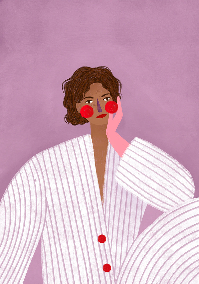 A nő a rózsaszín kesztyűvel poszter