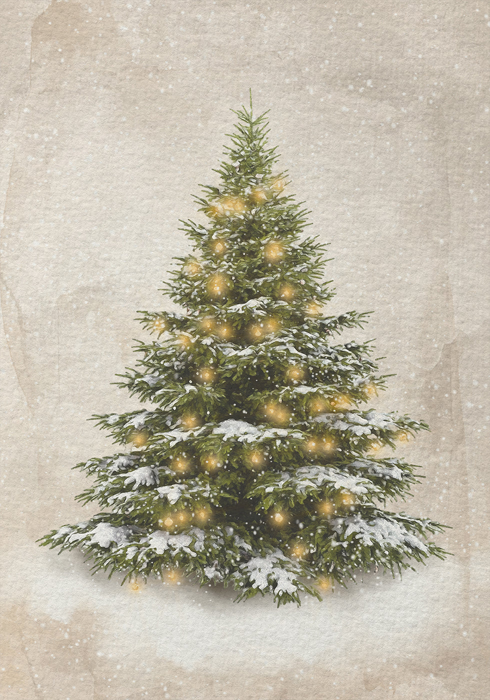 Vintage Christmas Tree Poster