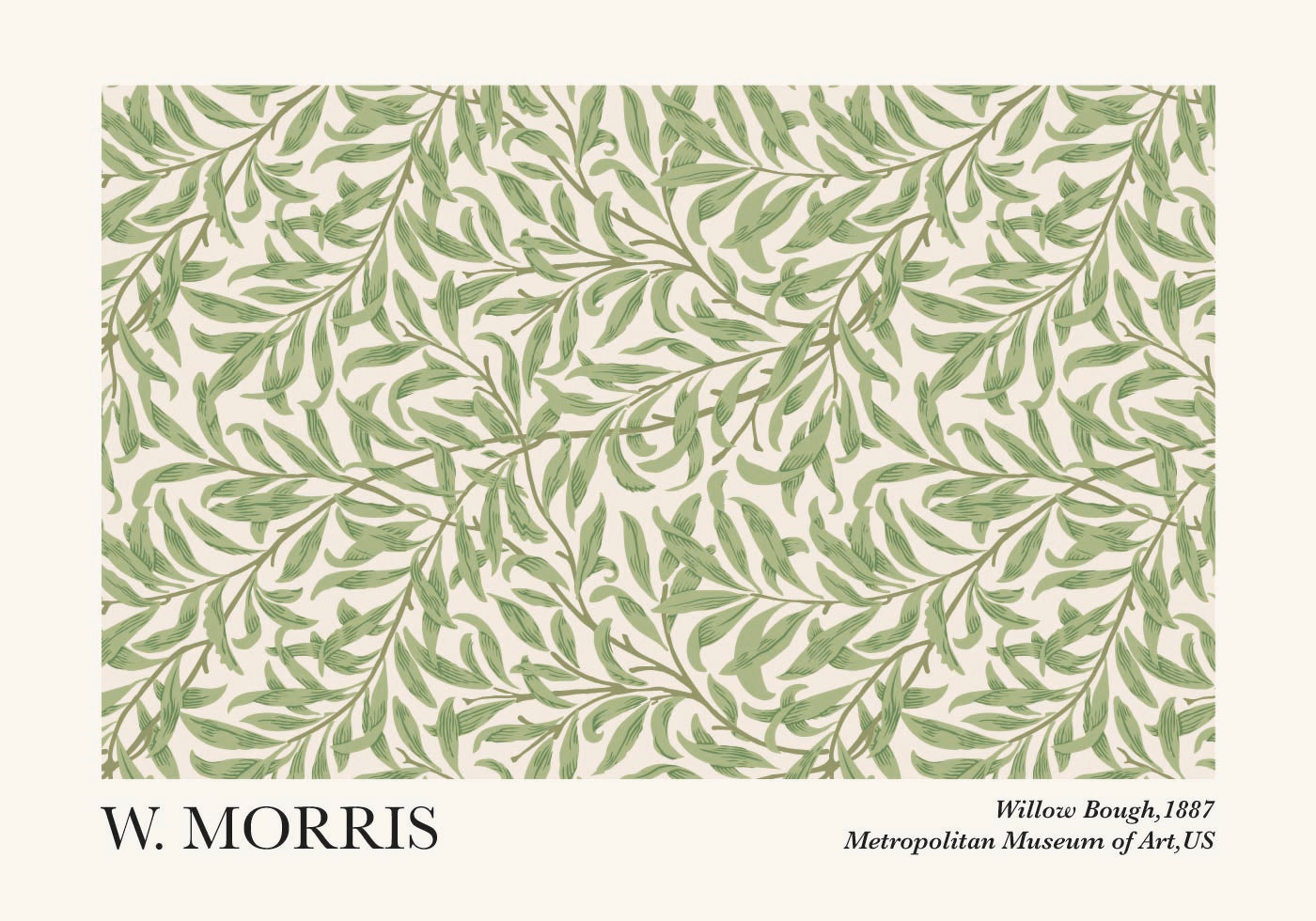 Poster cu creangă de salcie de William Morris