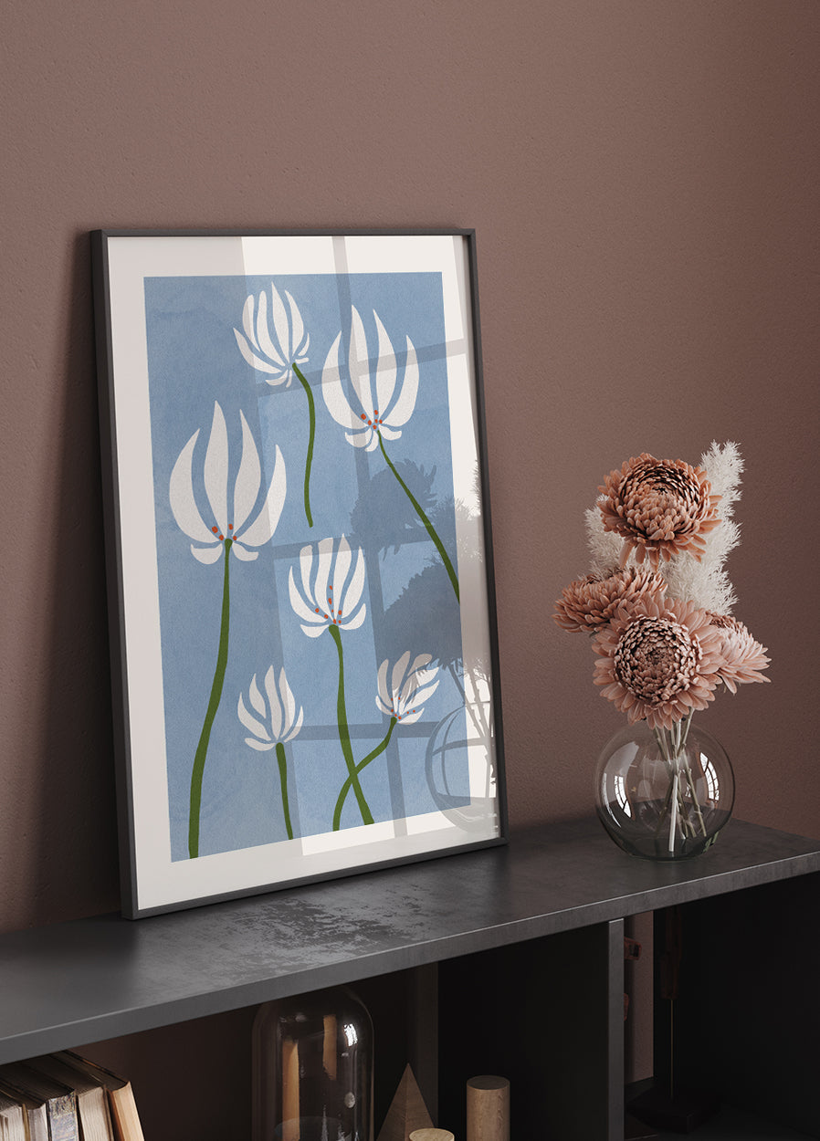 White Flowers Plakat - Posterbox.dk