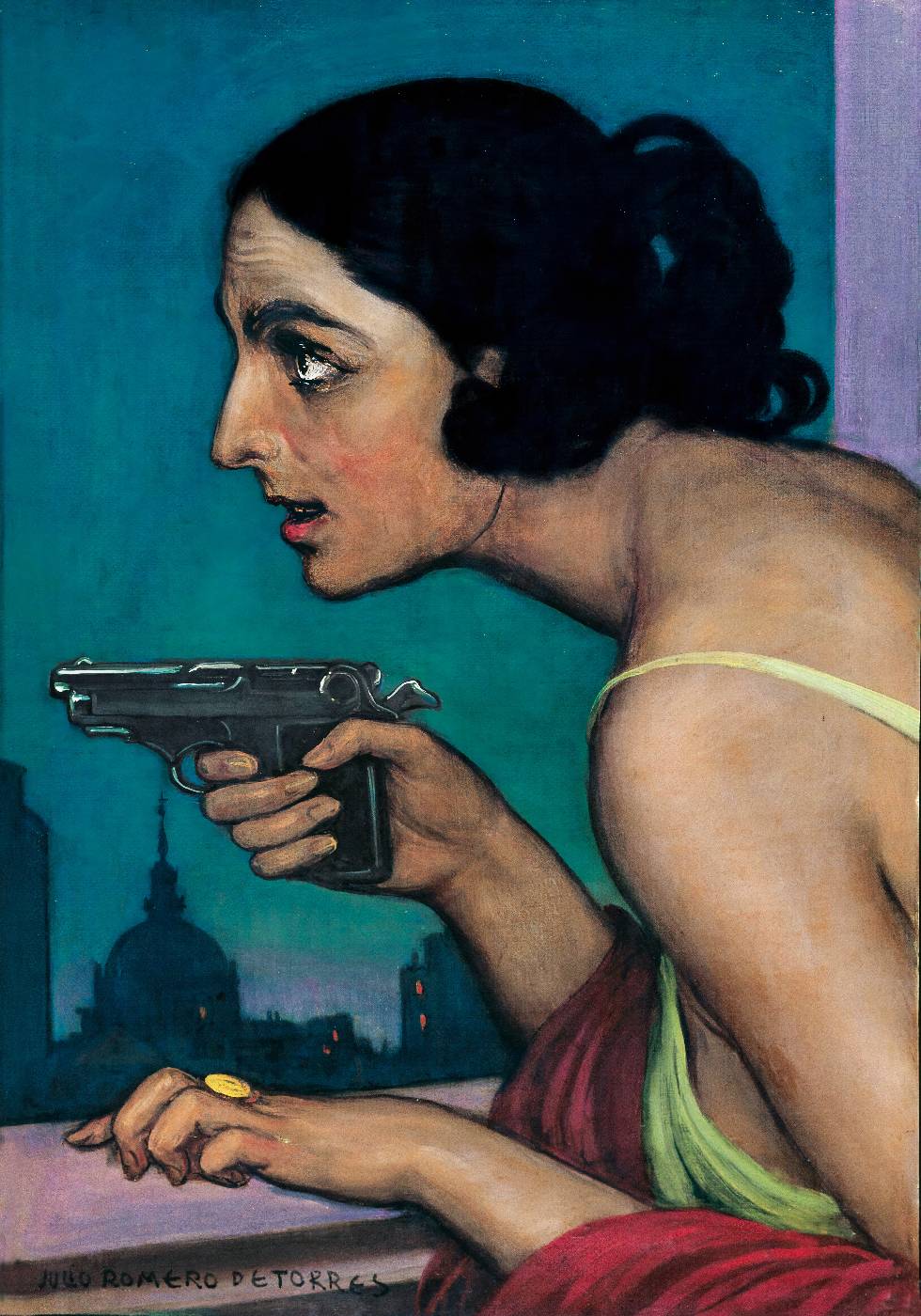 Woman with a Gun Vintage Plakat - Posterbox.dk