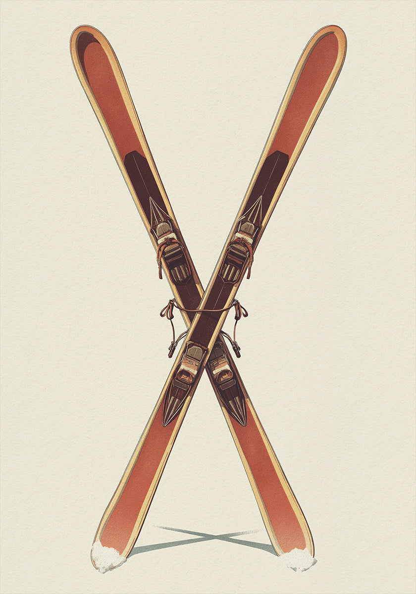 Wooden Skis Plakat - Posterbox