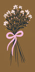 Floral Bouquet With Bow - burnt orange and pink - Posterbox