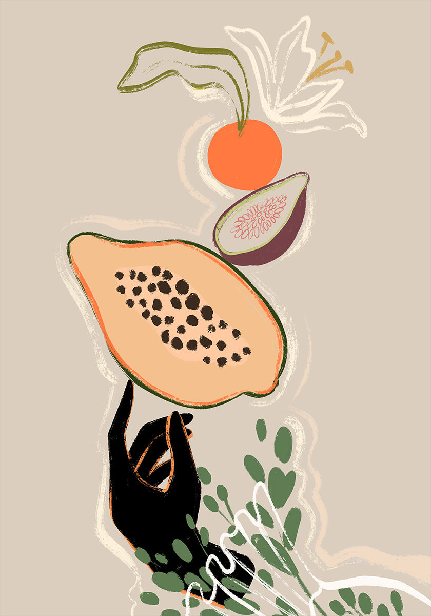 Balancing Fruits Plakat - Posterbox