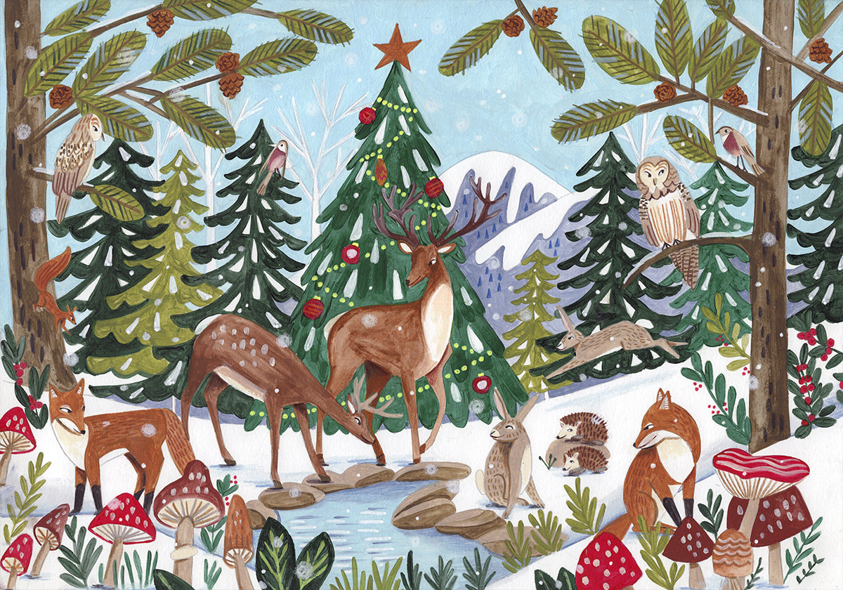 Animal Winter Scene Plakat - Posterbox
