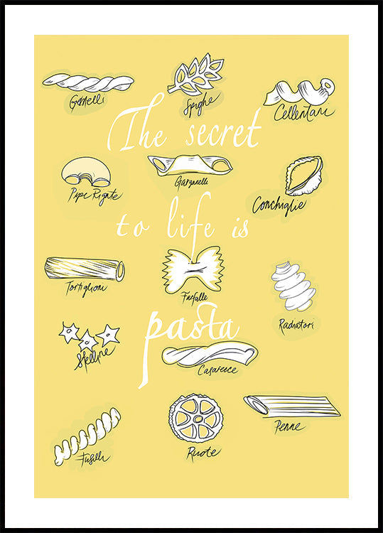 The Secret To Life Is Pasta Plakat - Posterbox