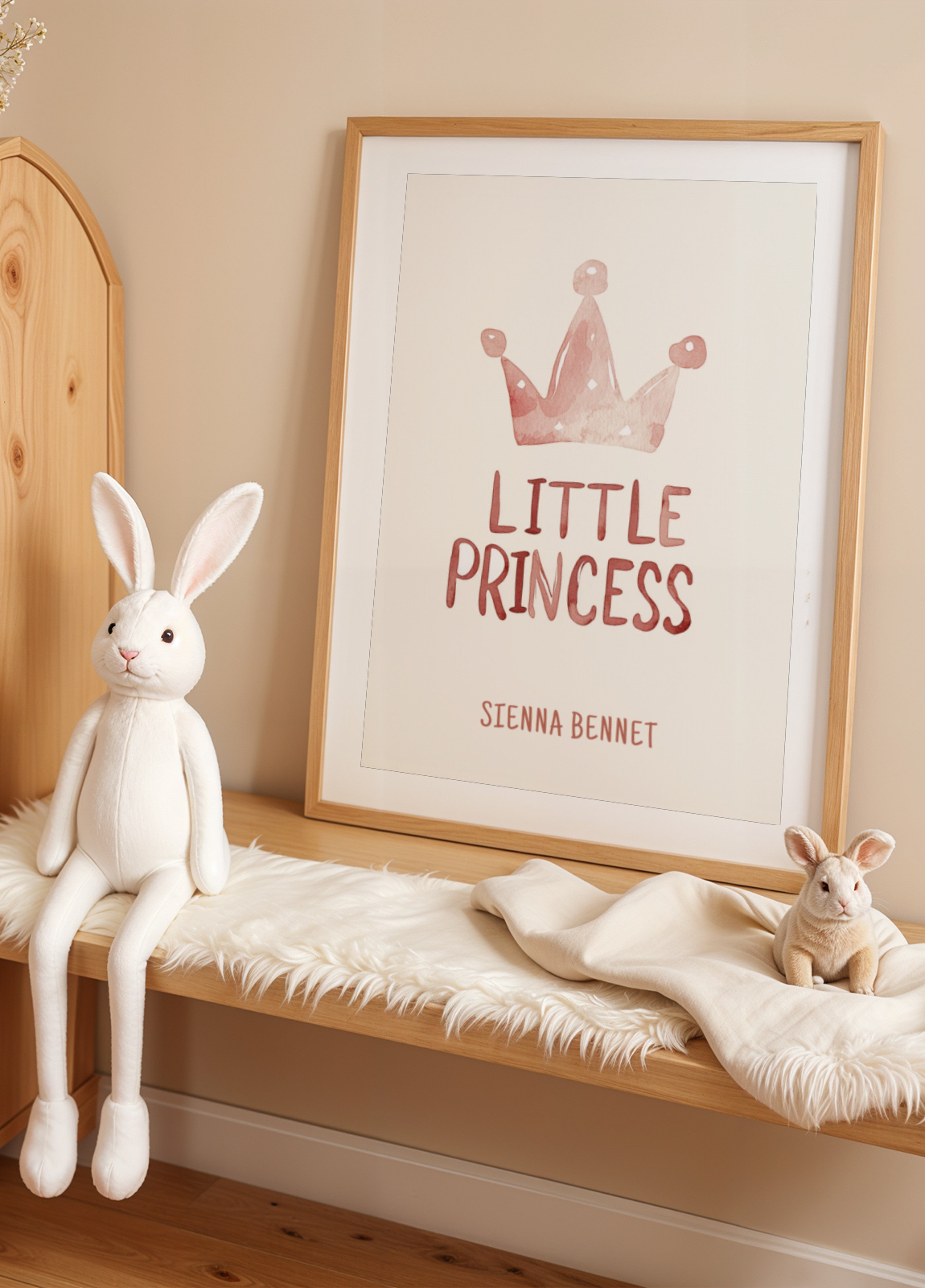 Aquarellmolerei mat enger Kroun fir eng kleng Prinzessin