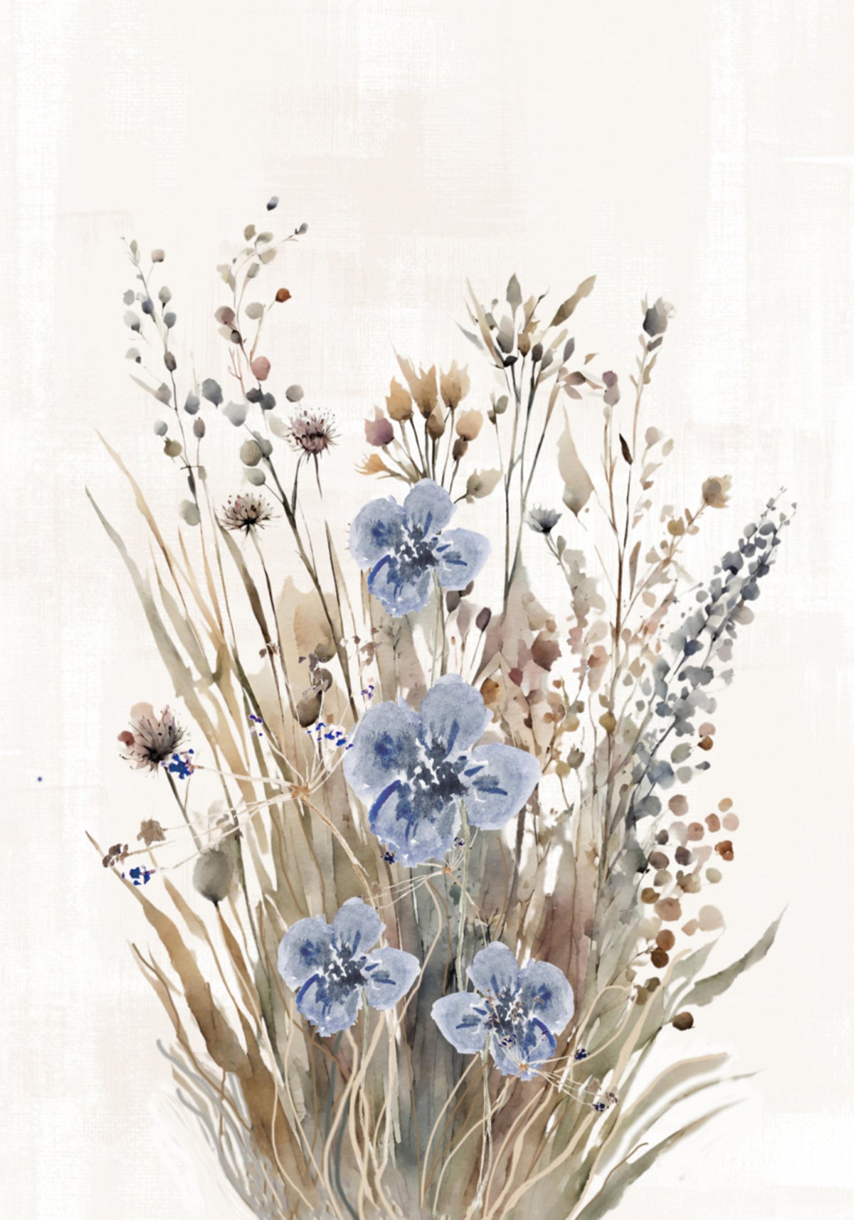 Gentle Watercolor Wildflowers