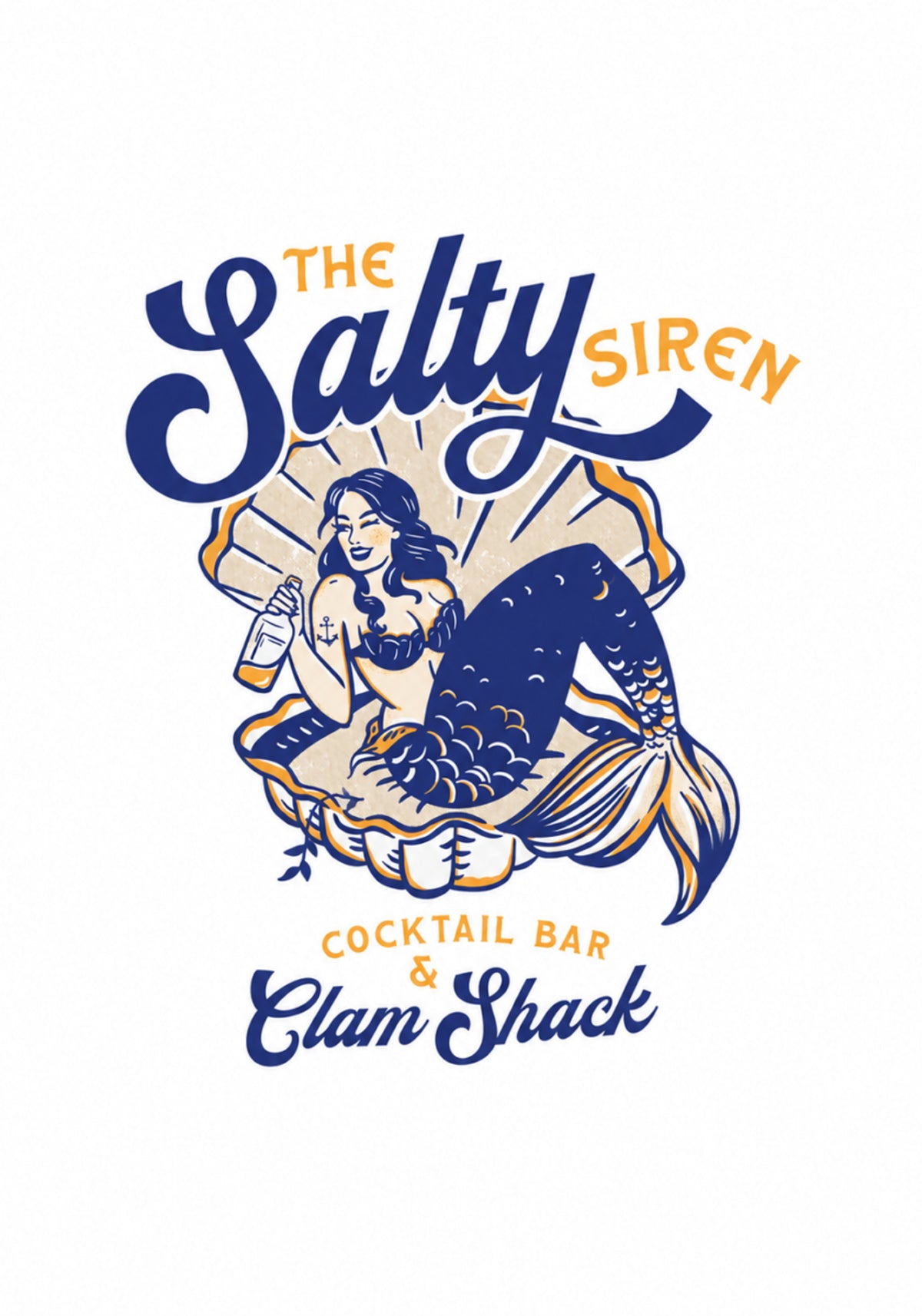 Salty Siren Cocktail Bar &amp; Clam Shack Mermaid - Posterbox