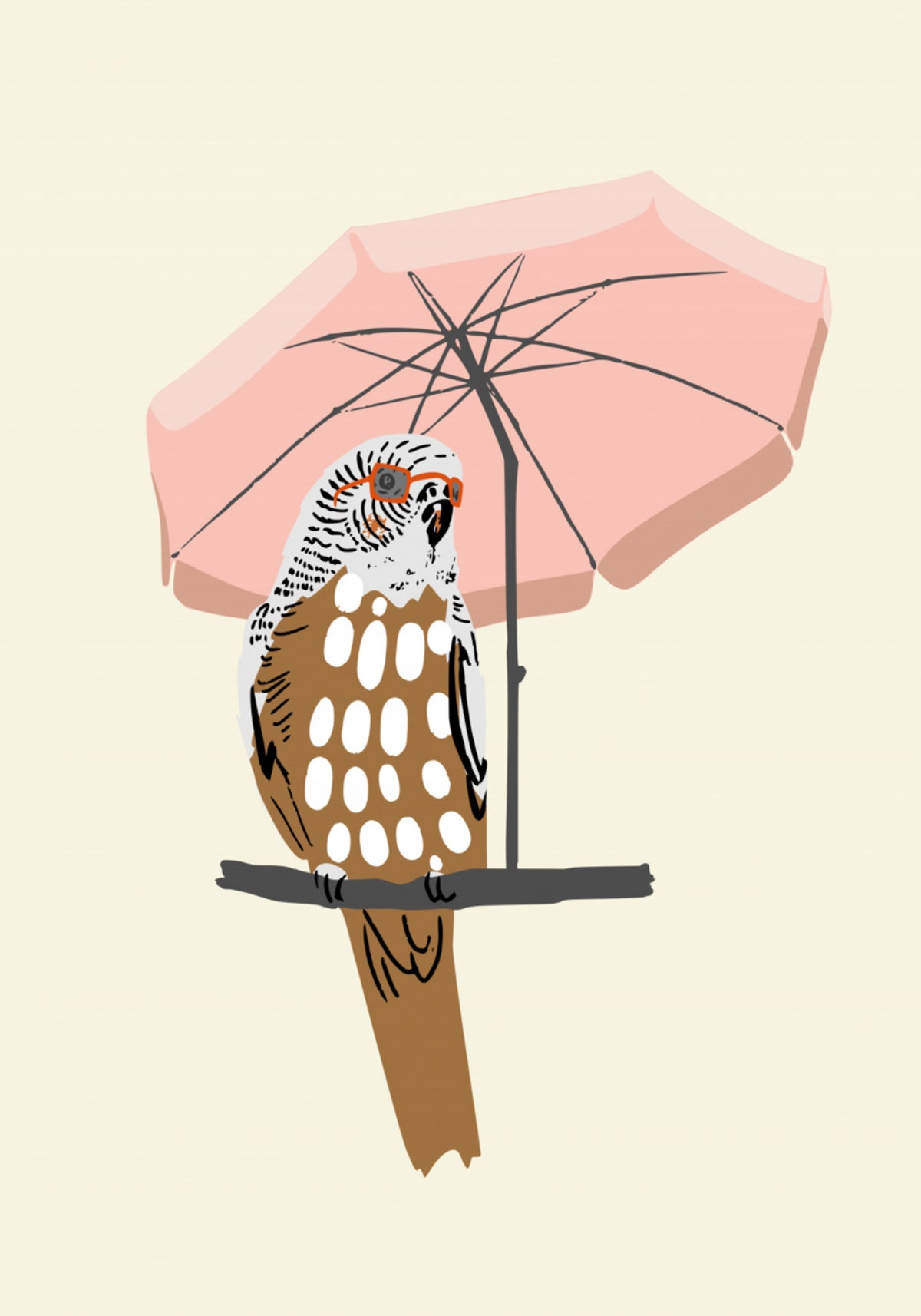 Parrot's Pink Umbrella
