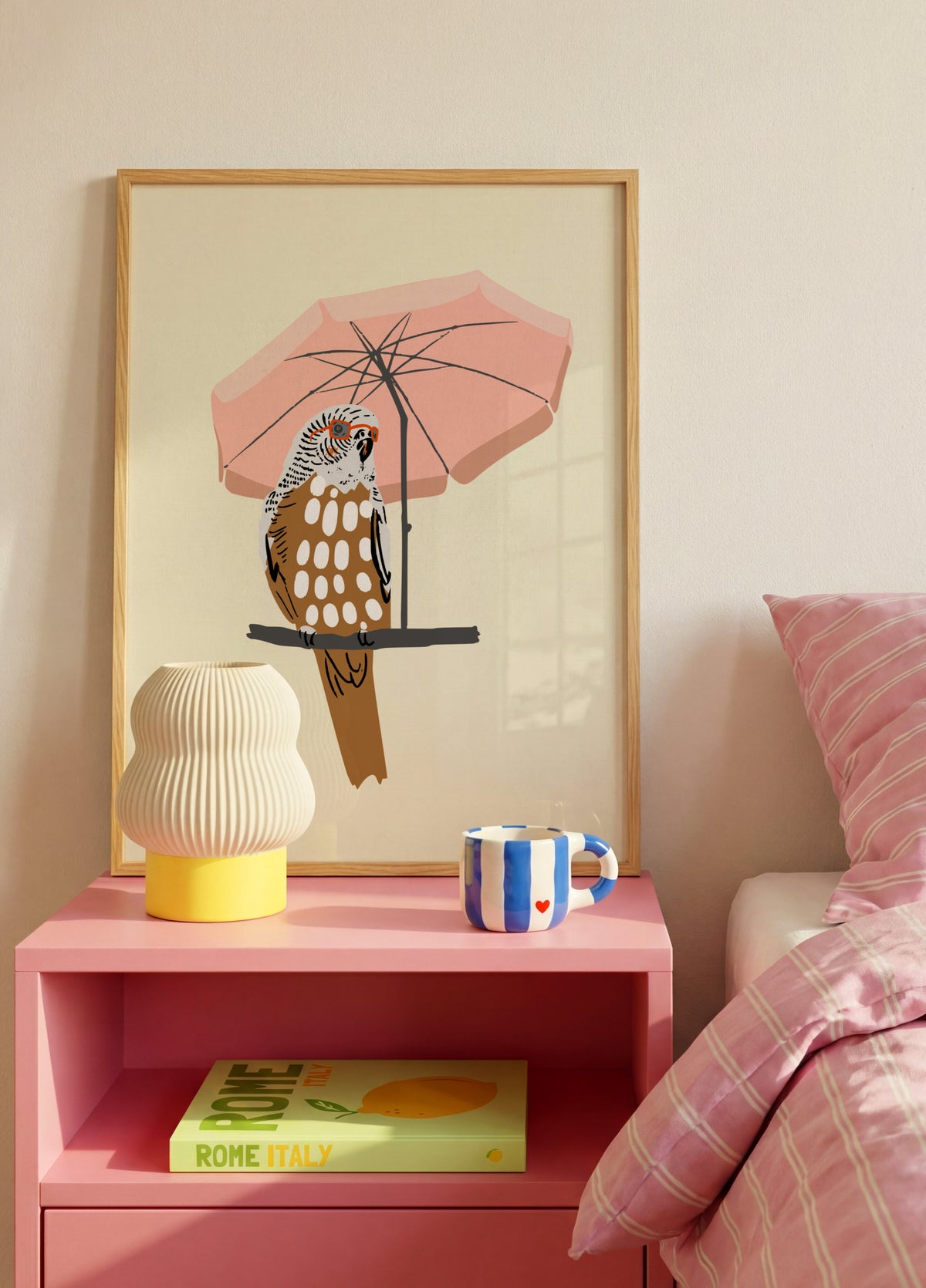 Parrot's Pink Umbrella
