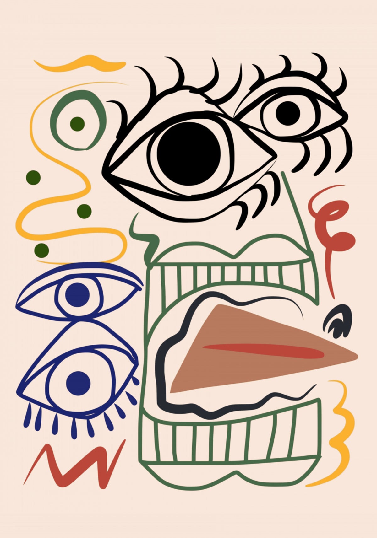 Modern abstrakt Gesiicht