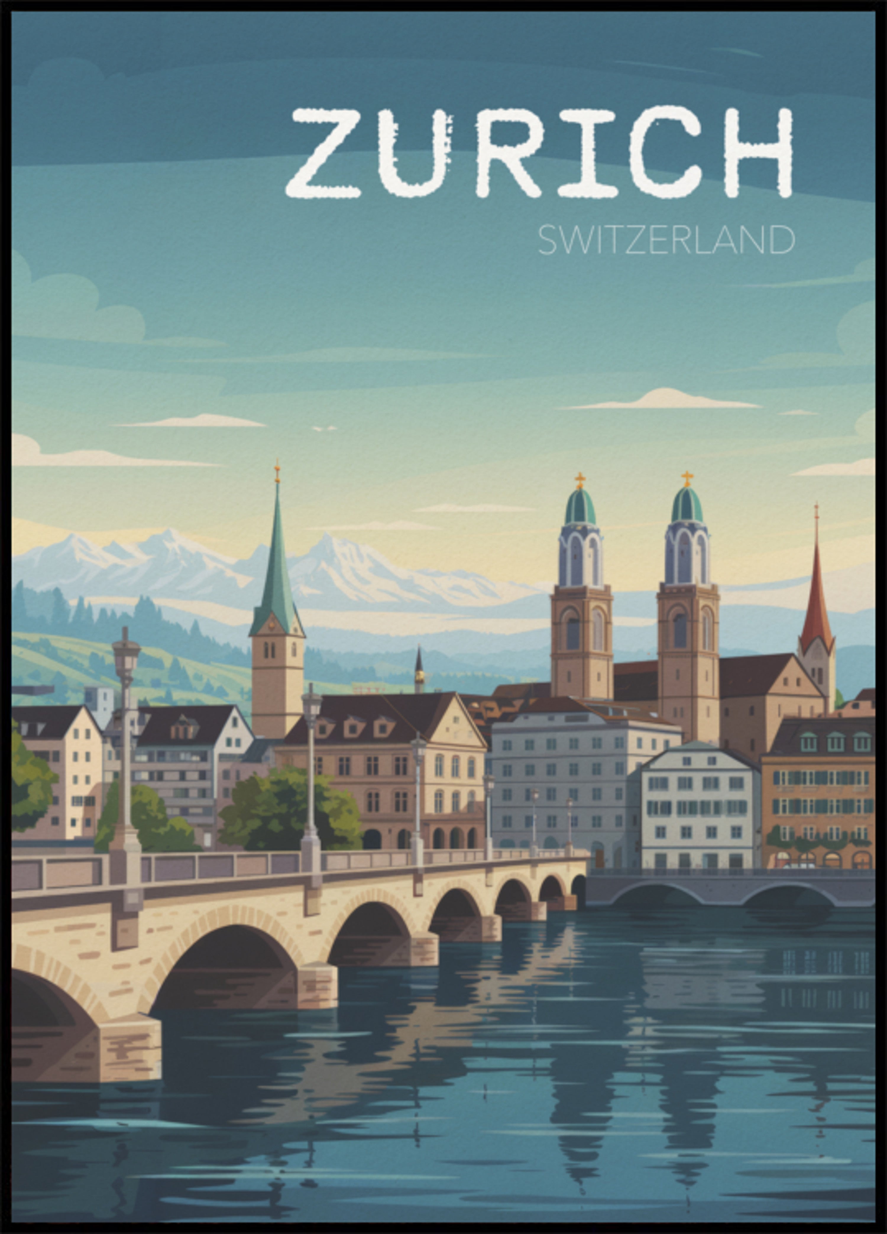 Zurich Switzerland Cityscape - Posterbox