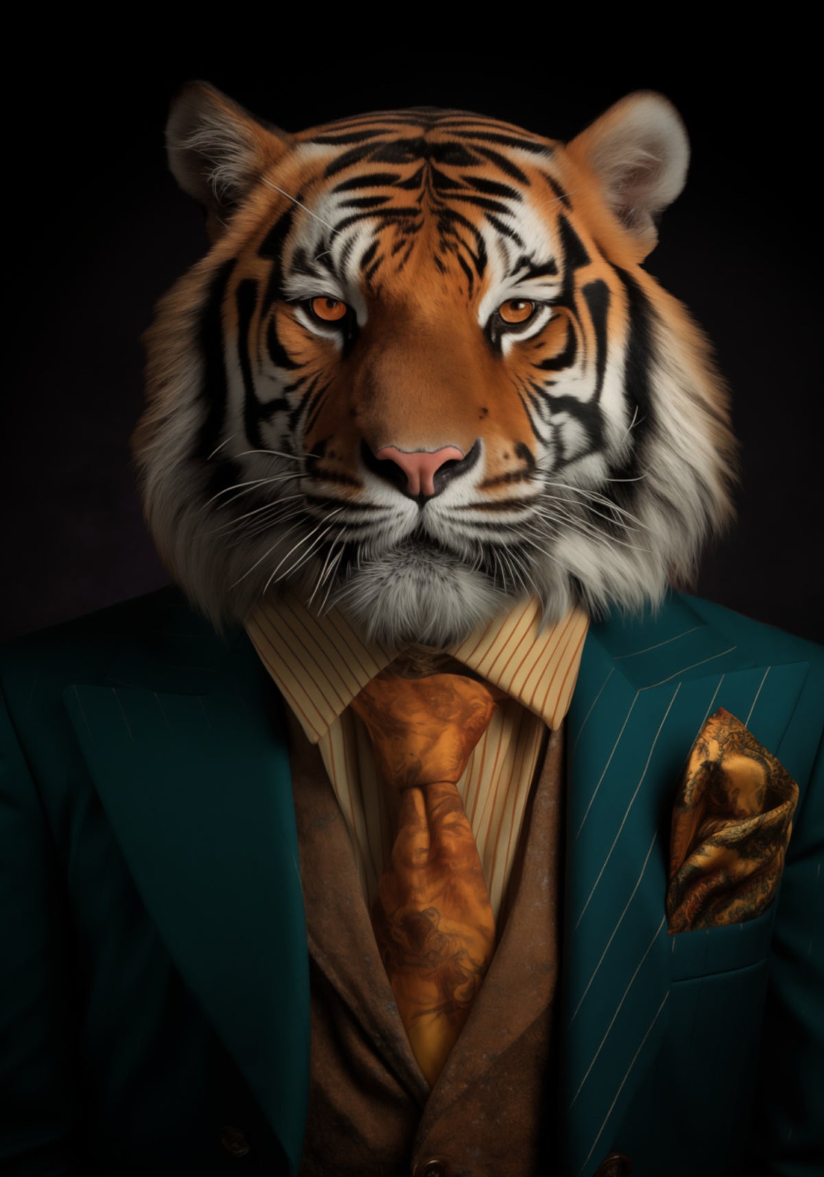 Dapper Tiger Portrait - Posterbox
