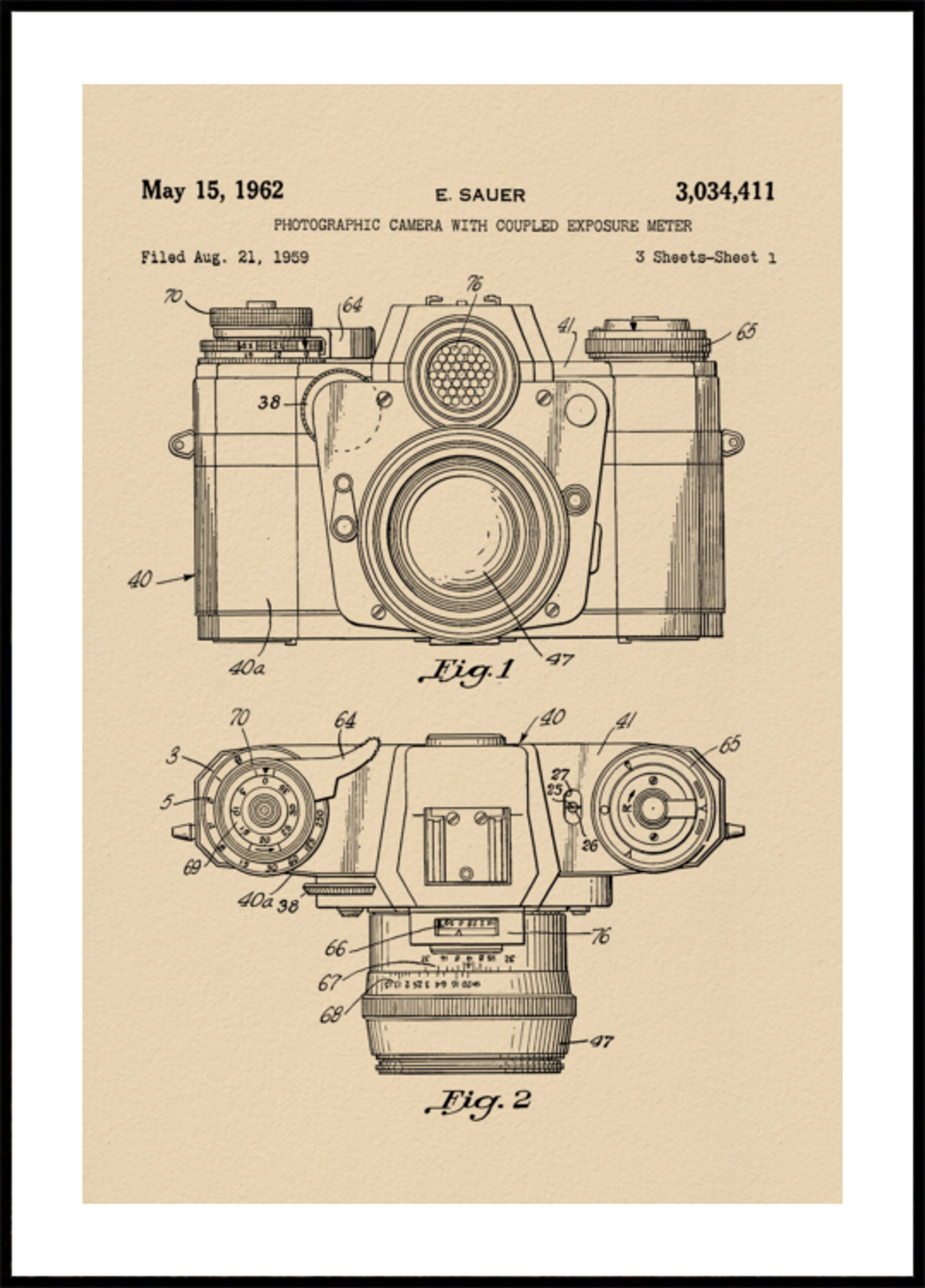Vintage Kamera Patent Zeechnen