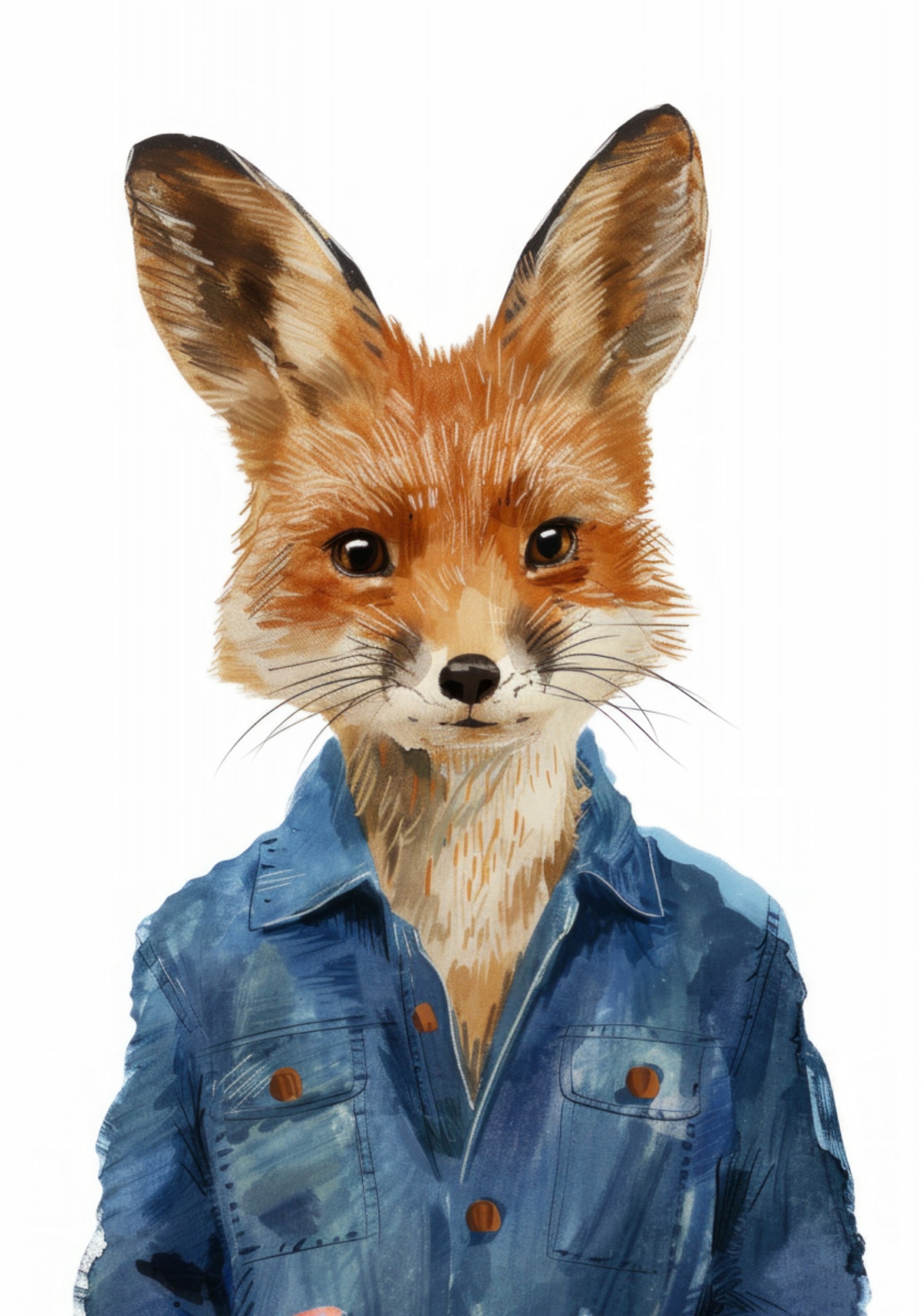 Stiilne Fox In Denim jakk