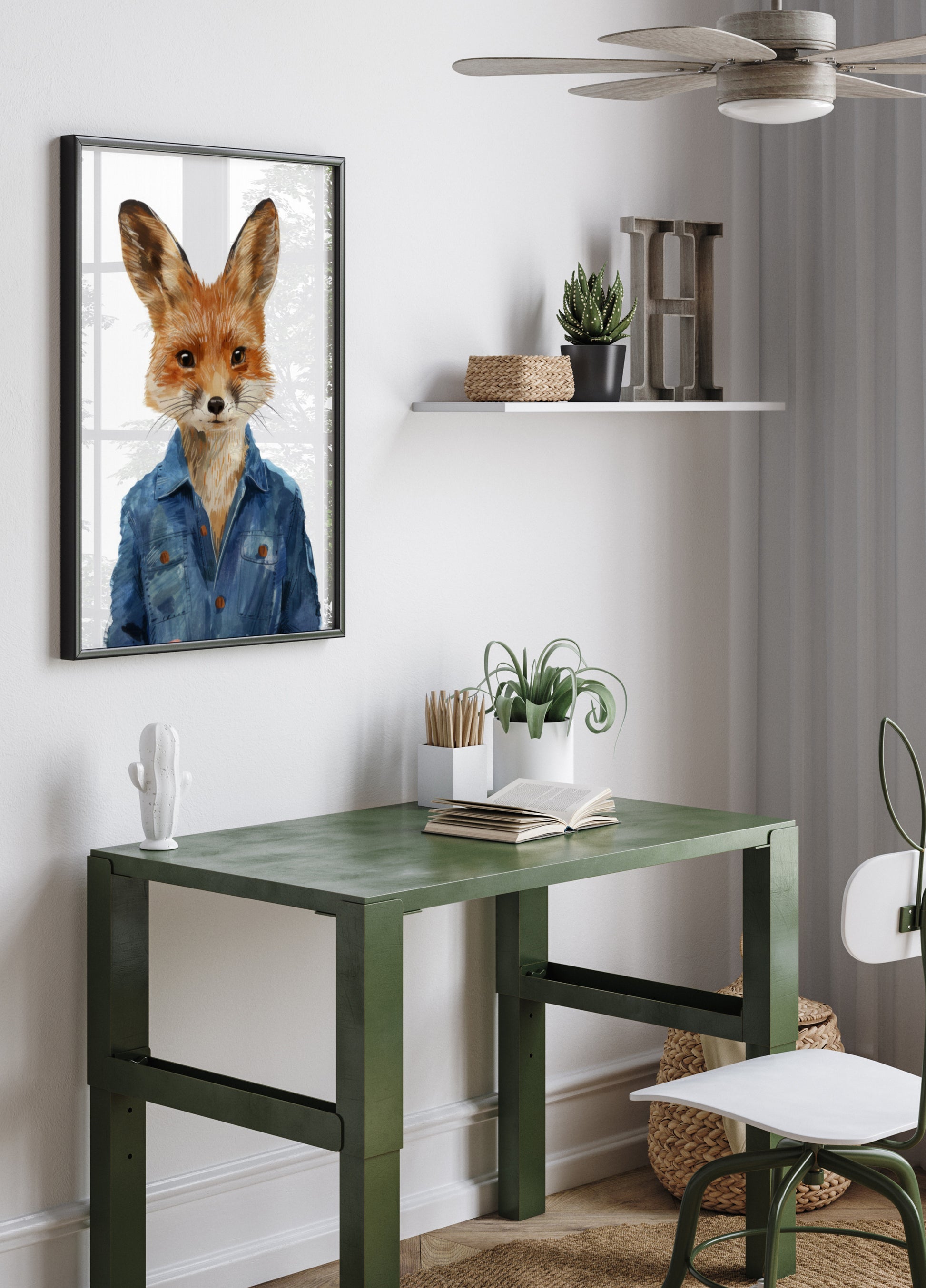 Stiilne Fox In Denim jakk