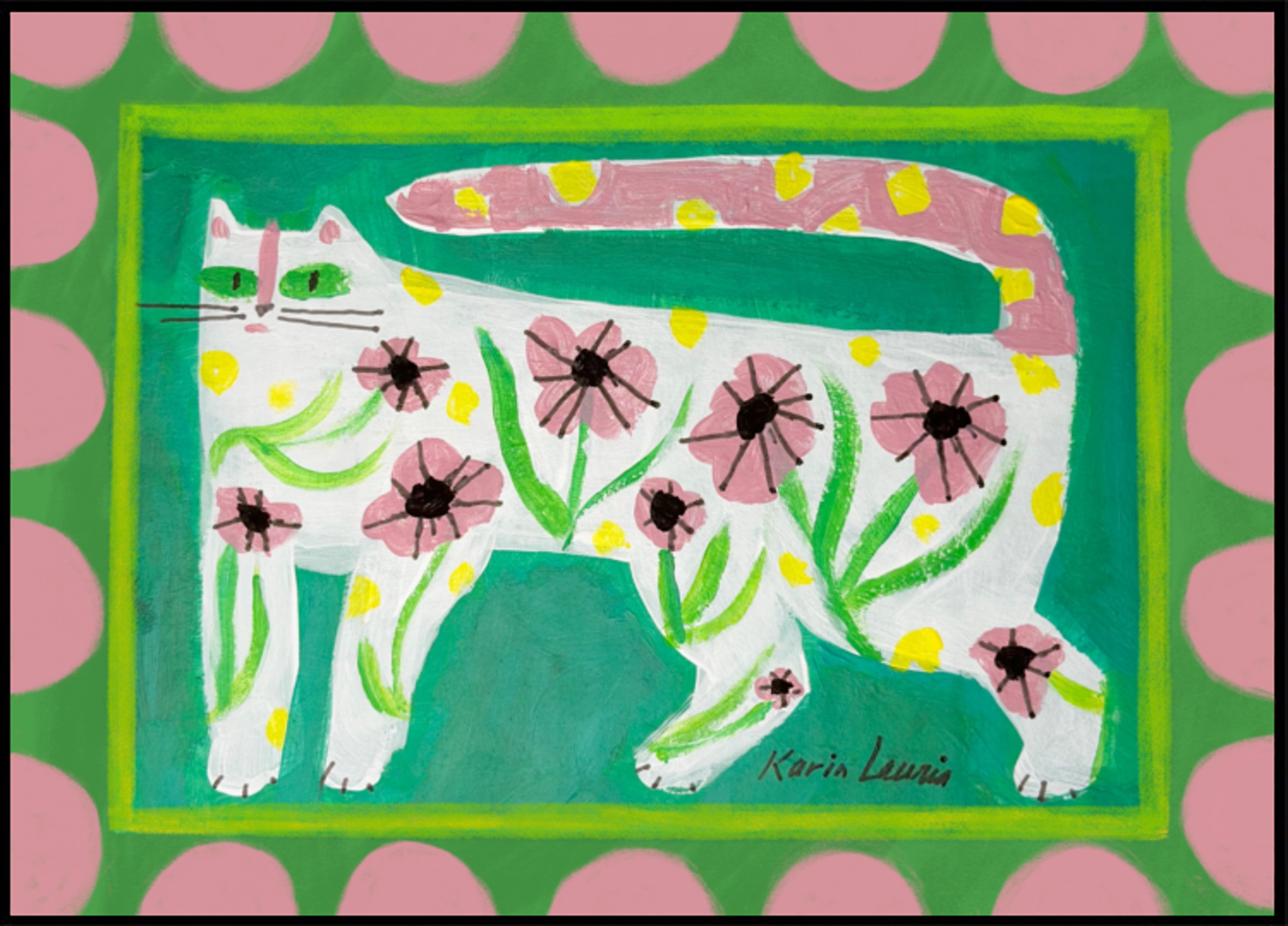 Whimsical Flower Cat